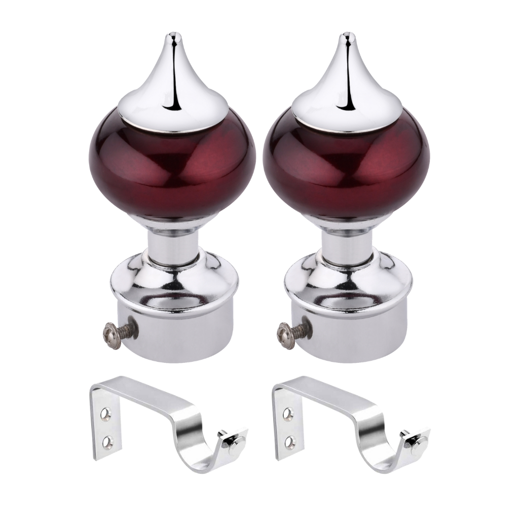 Ball Brown Finish Curtain Bracket with Steel Support