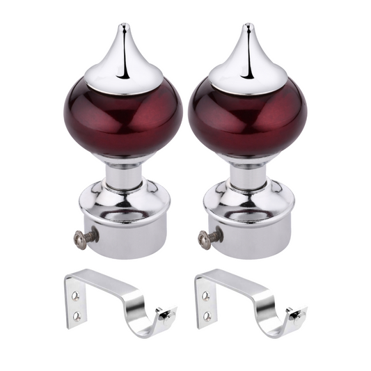 Ball Brown Finish Curtain Bracket with Steel Support
