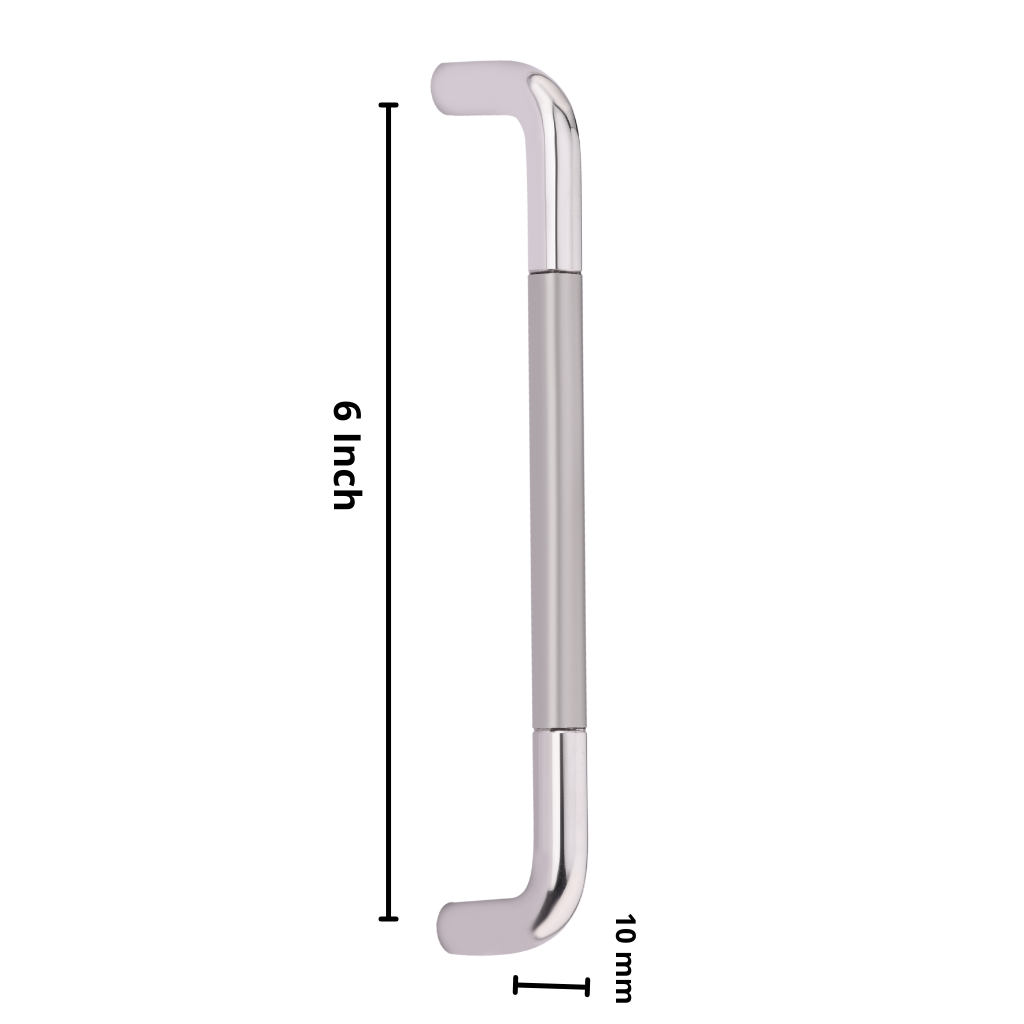 Steel Cabinet Handle Round D, 6 Inch SS Finish