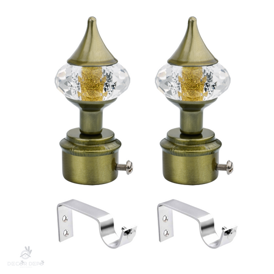 Diamond Ball Crystal Curtain Bracket Antique Finish