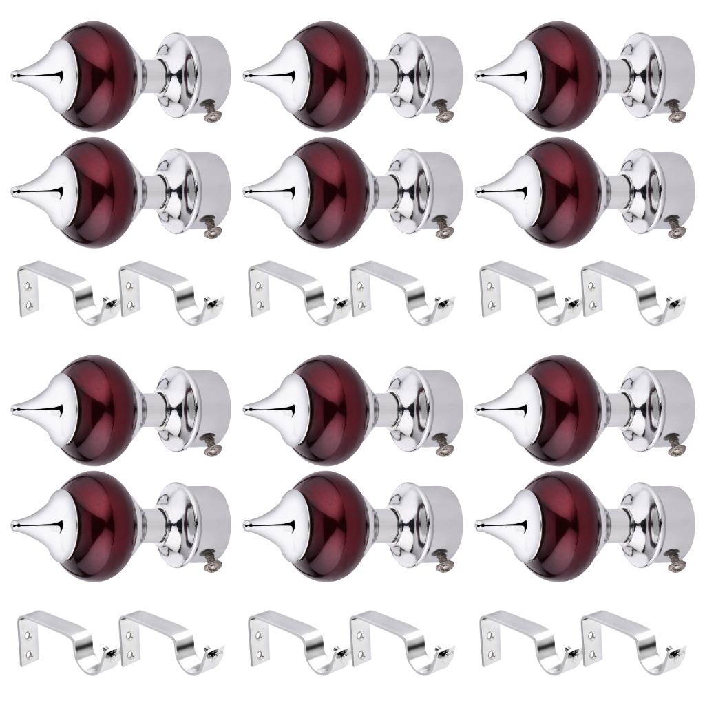 Ball Brown Finish Curtain Bracket with Steel Support