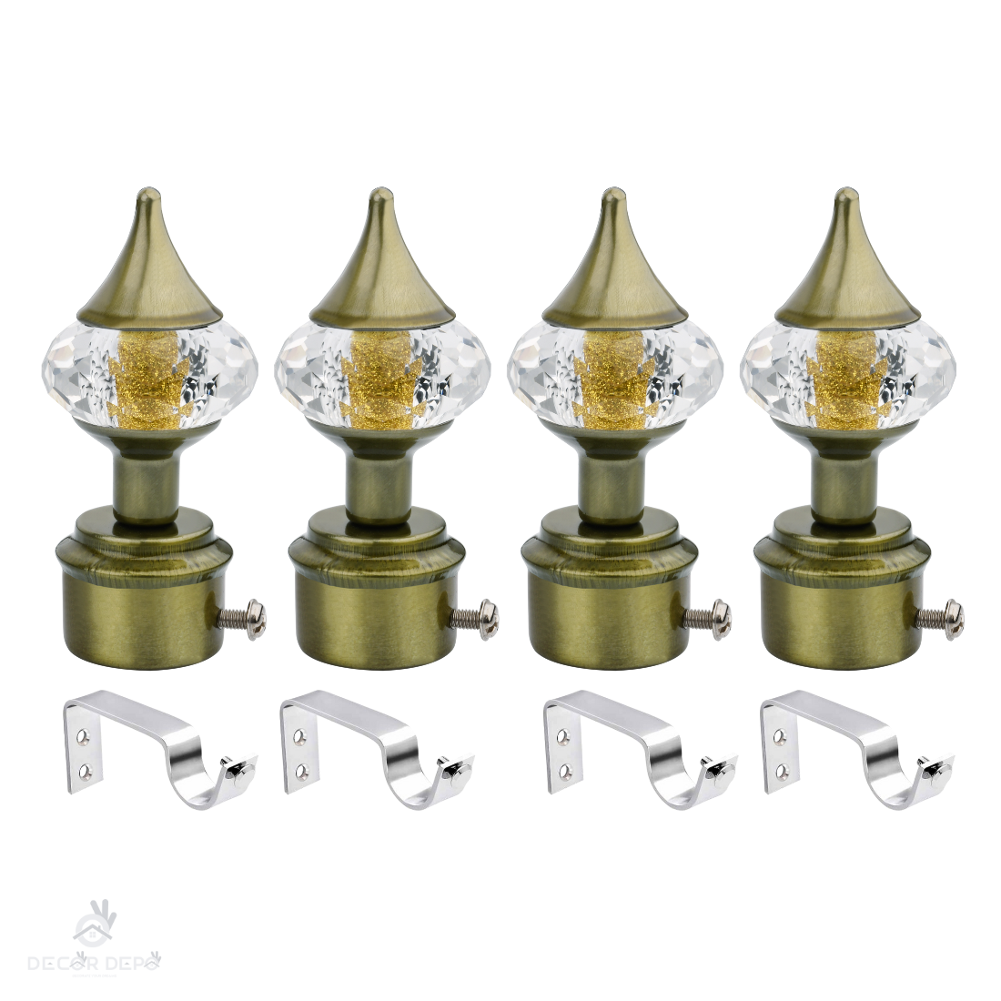 Diamond Ball Crystal Curtain Bracket Antique Finish