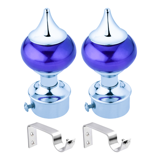 Ball Blue Finish Curtain Bracket with Steel Support