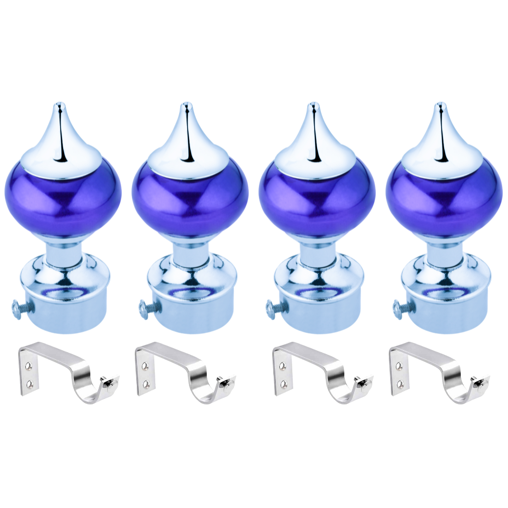 Ball Blue Finish Curtain Bracket with Steel Support