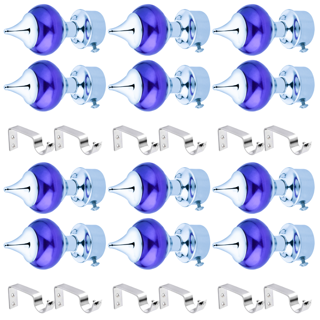 Ball Blue Finish Curtain Bracket with Steel Support