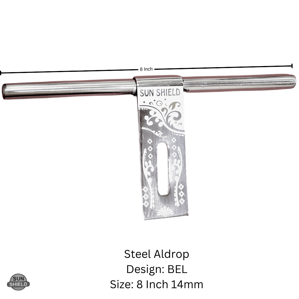 8 Inch 14mm Stainless Steel Aldrop (Door Bolt) - Line Bel Design, SS Finish