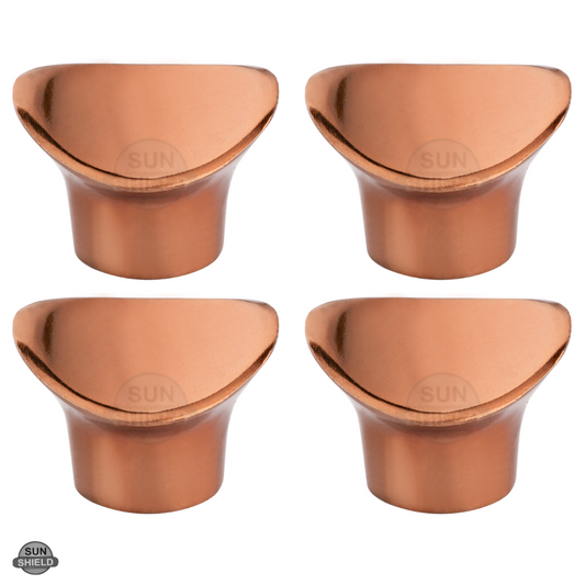 Arcus Knob Rose Gold: Aluminum, 1.25-inch Polished Chrome