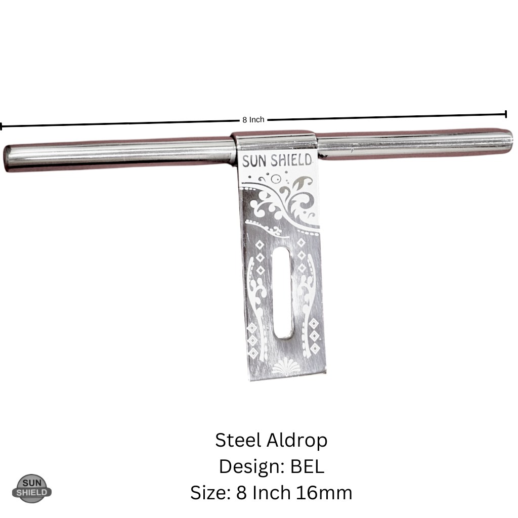 8 Inch 16mm Stainless Steel Aldrop (Door Bolt) - Line Bel Design, SS Finish