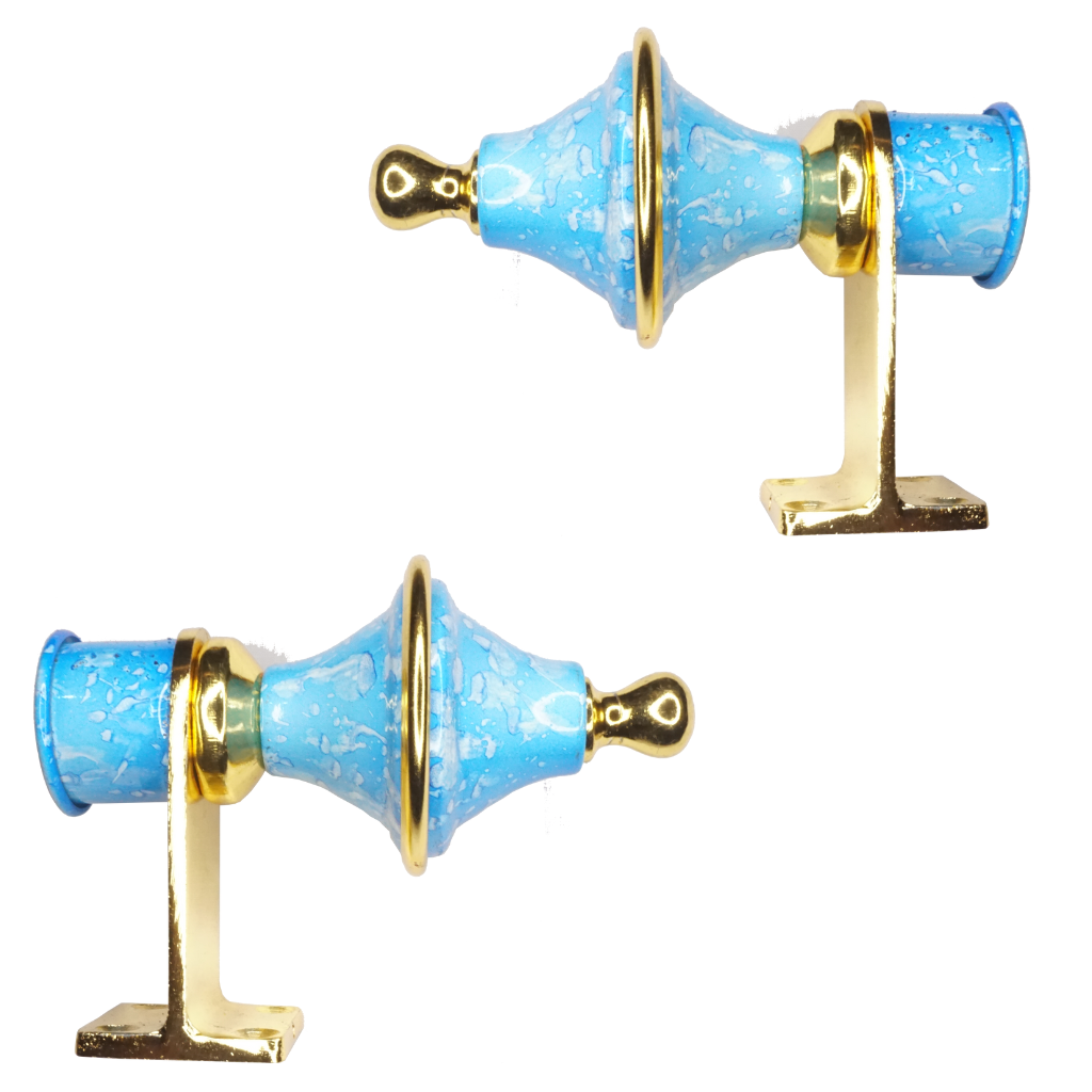 Meenar Sky Blue Marble Curtain Bracket 1 inch (25mm)