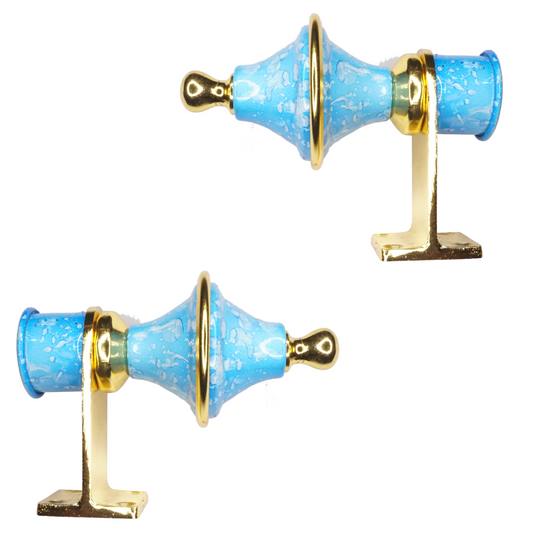 Meenar Sky Blue Marble Curtain Bracket 1 inch (25mm)