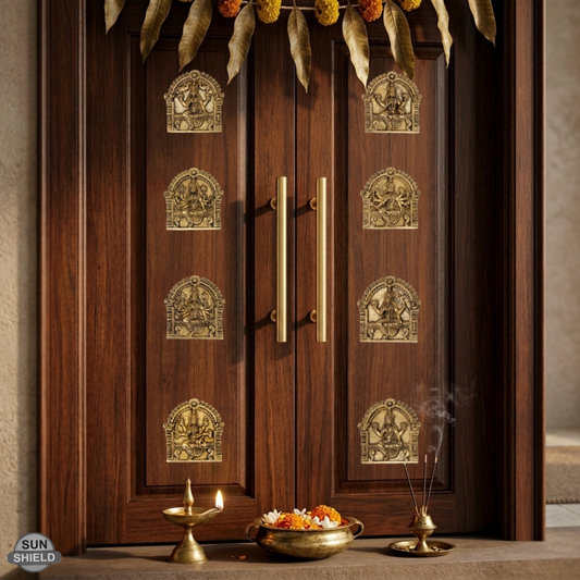 Brass Ashta Lakshmi Wall & Door Hanging Set (8 Pieces) – 6 Inch
