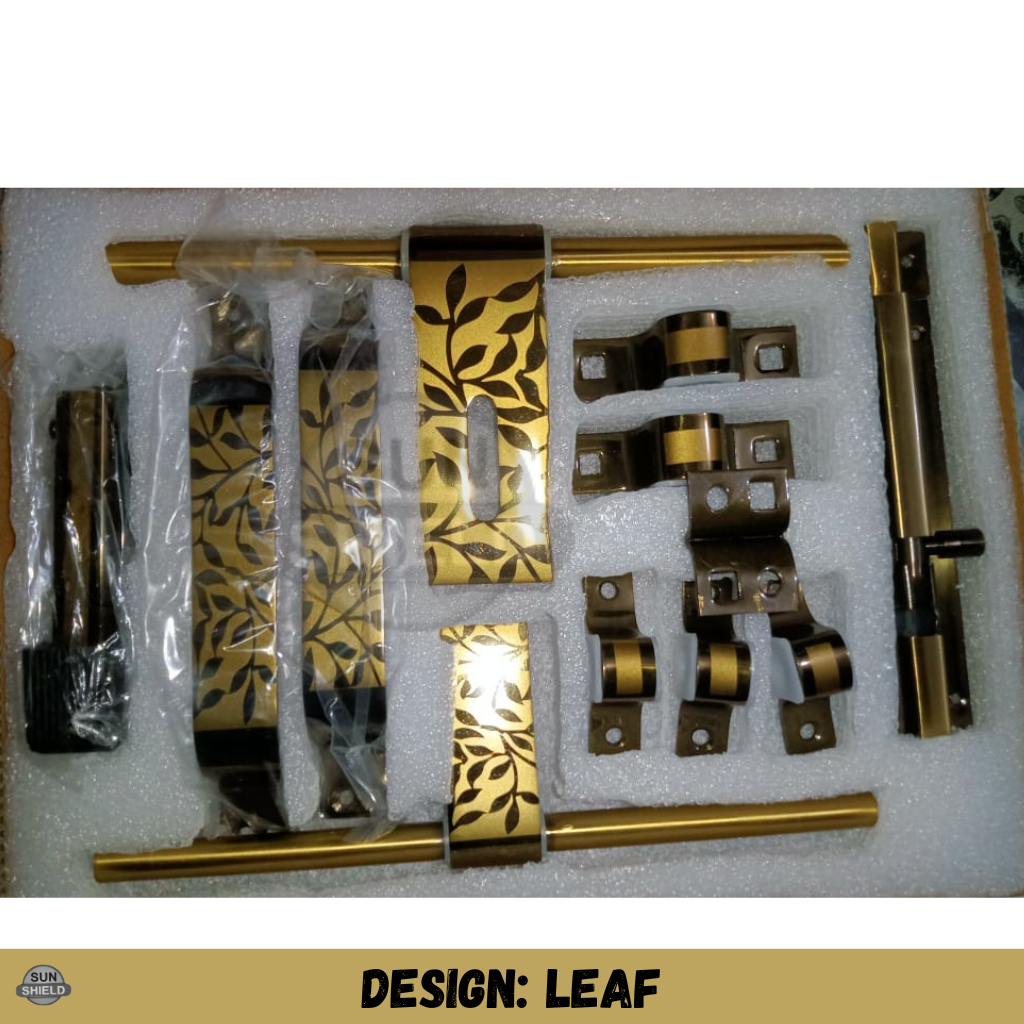 Vintage Finish Stainless Steel Door Kit 5mm 10 Inch - Leaf