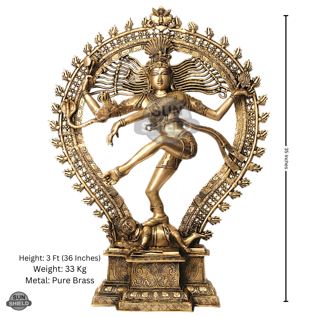 3 Ft Pure Brass Nataraja Statue (33 Kg)