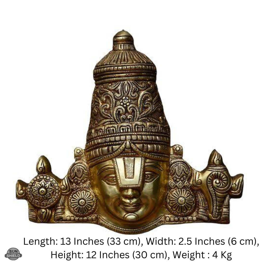 12 Inch Brass Venkateswara Wall Hanging
