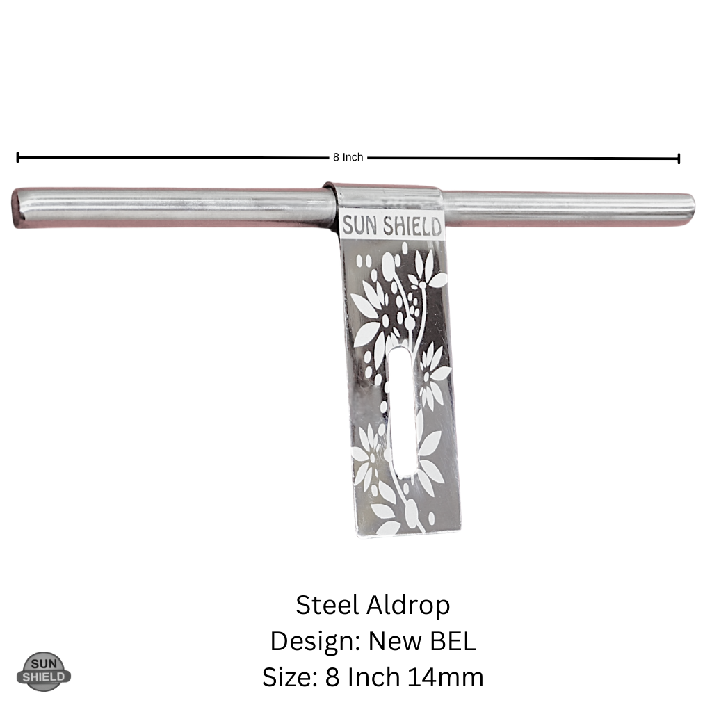 8 Inch 16mm Stainless Steel Aldrop (Door Bolt) - New BelDesign, SS Finish