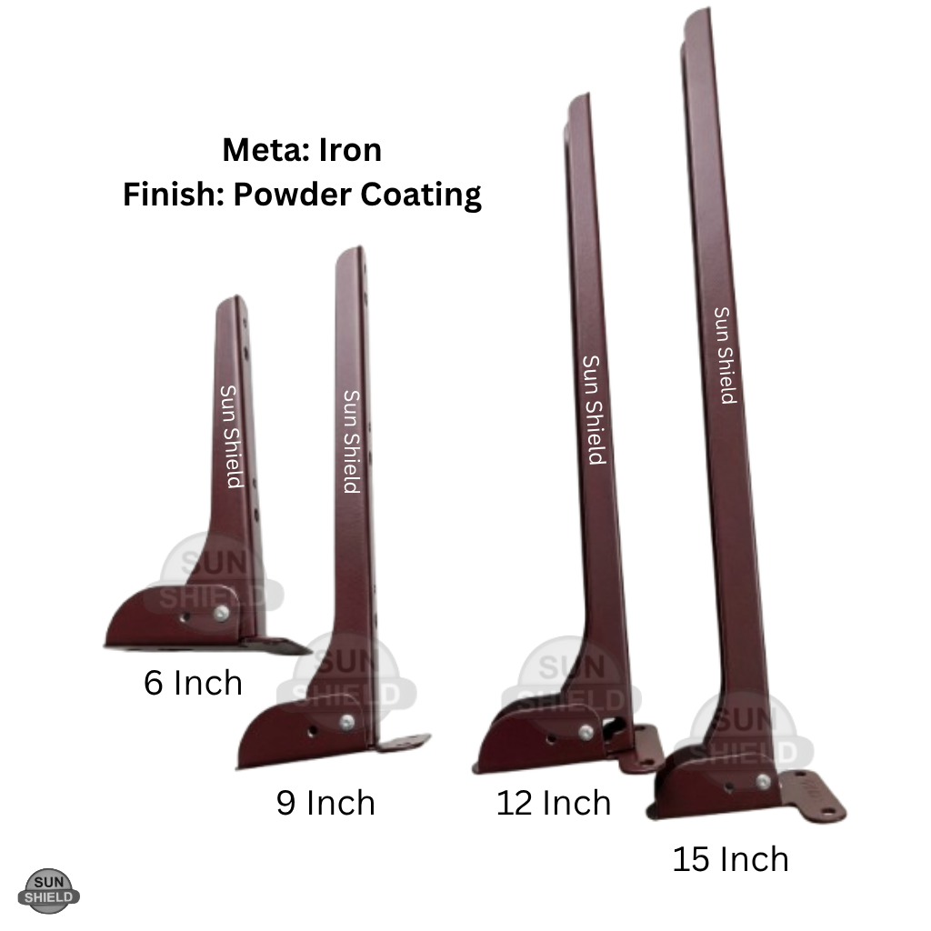 Folding Shelf Bracket, Iron, Brown Finish - 12 Inches