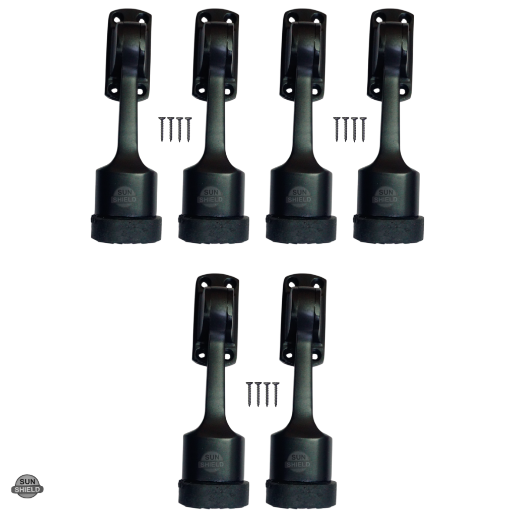 Door Stopper Super D 5 Inch, Matt Black Finish