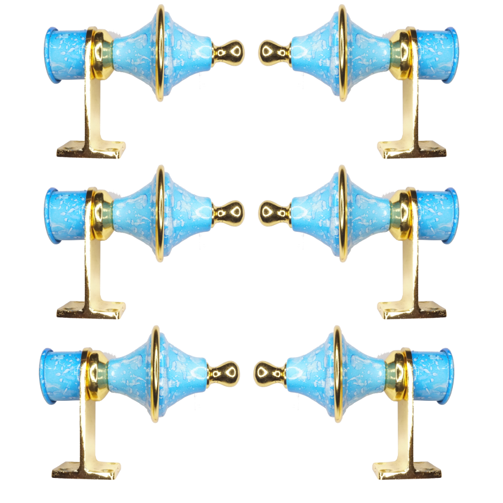 Meenar Sky Blue Marble Curtain Bracket 1 inch (25mm)