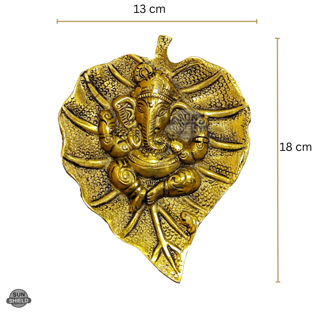 Big Ganesha On Leaf Wall Hanging Sculpture