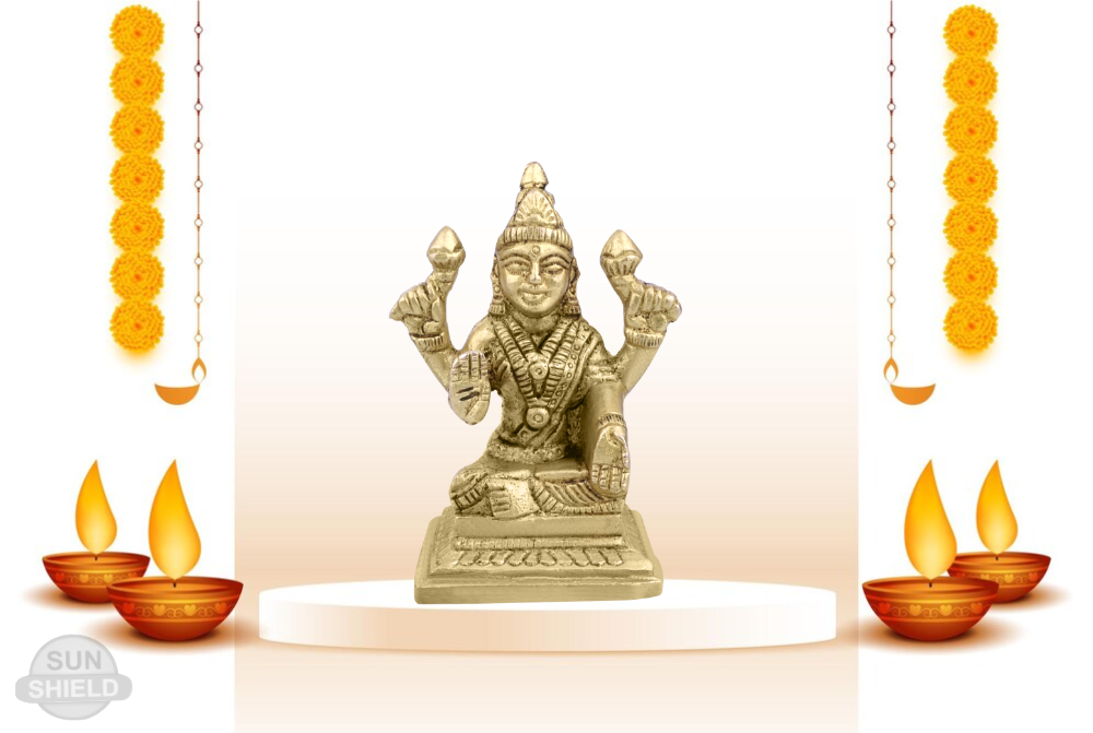 Lord Kuber Brass Idol Antique Gold Finish (Height 3 inch)