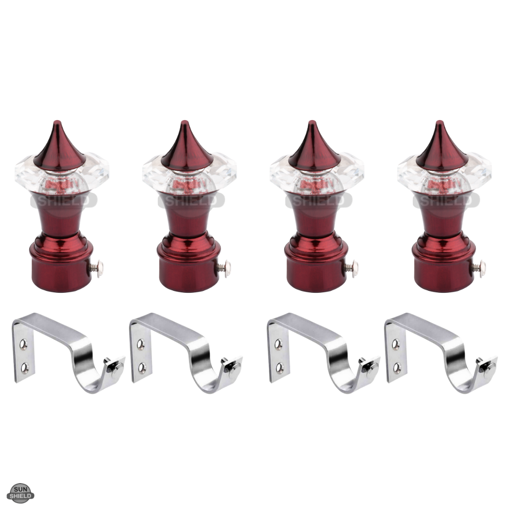 Kulfi Crystal Curtain Bracket for 1-Inch Rod, Maroon