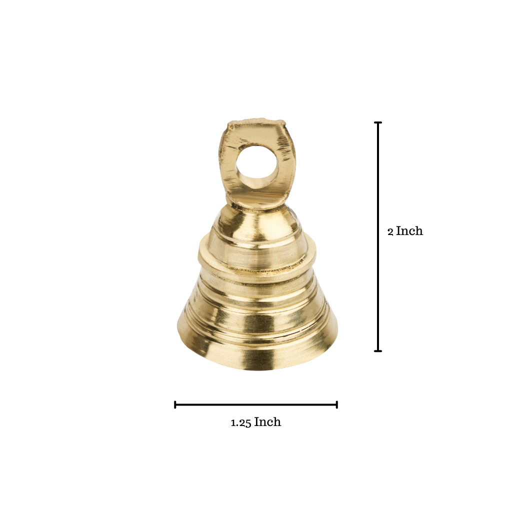 Tanjori Brass Bells for Pooja Room with J Hooks