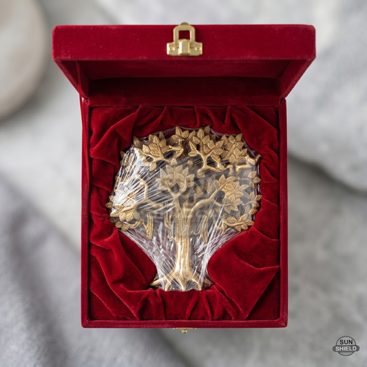 Tree of Life Banyan Fig Tree Brass Showpiece Statue Figure, 7 Inch