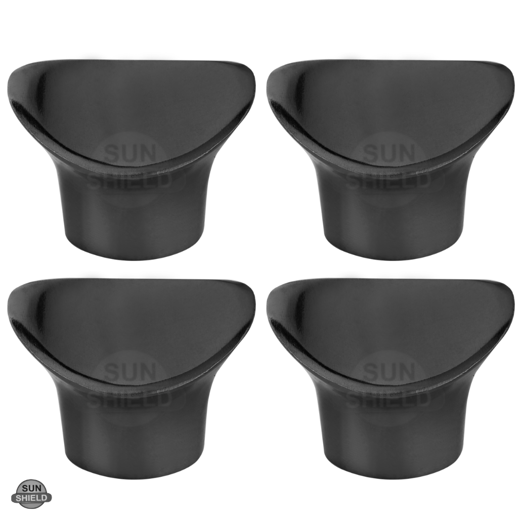 Arcus Knob Black: Aluminum, 1.25-inch Polished Chrome
