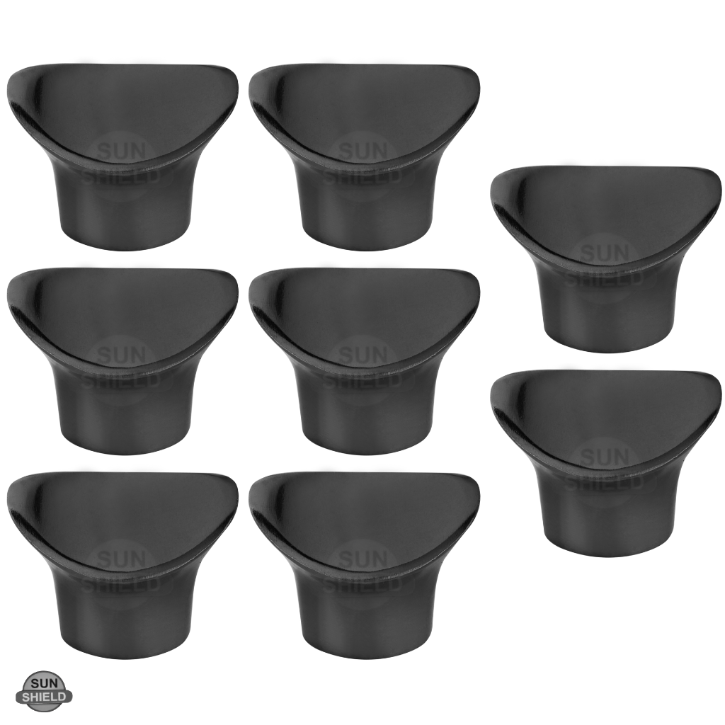 Arcus Knob Black: Aluminum, 1.25-inch Polished Chrome