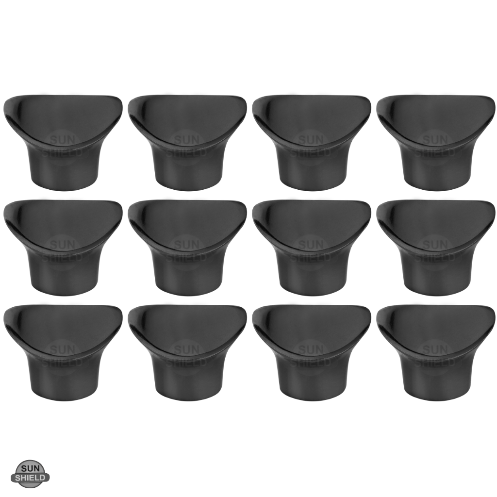 Arcus Knob Black: Aluminum, 1.25-inch Polished Chrome