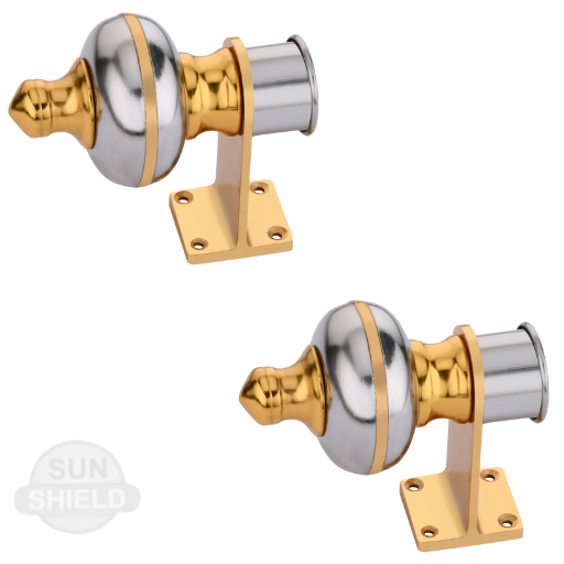 Mandir Silver Gold Curtain Bracket 1 inch (25mm)