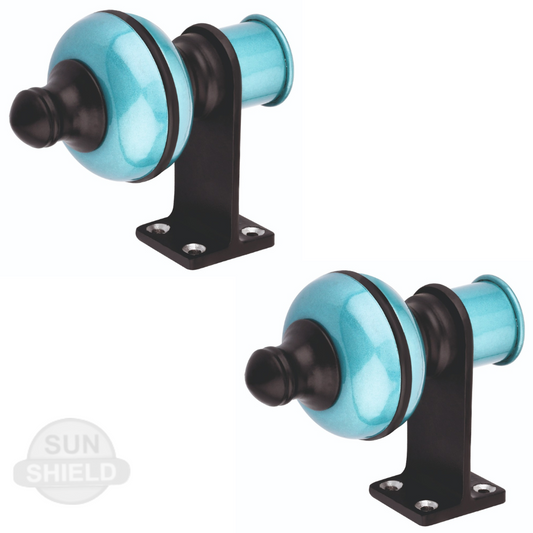 Mandir Sky Blue Black Curtain Bracket 1 inch (25mm)