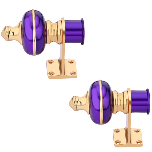 Mandir Purple Gold Curtain Bracket 1 inch (25mm)