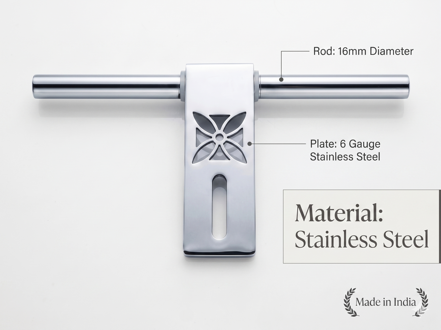 Premium Stainless Steel Aldrop Bolt Lock (16mm Rod, 6 Gauge Plate, 10 Inch) -602 No