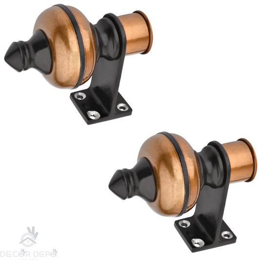 Mandir Copper Black Curtain Bracket 1 inch (25mm)