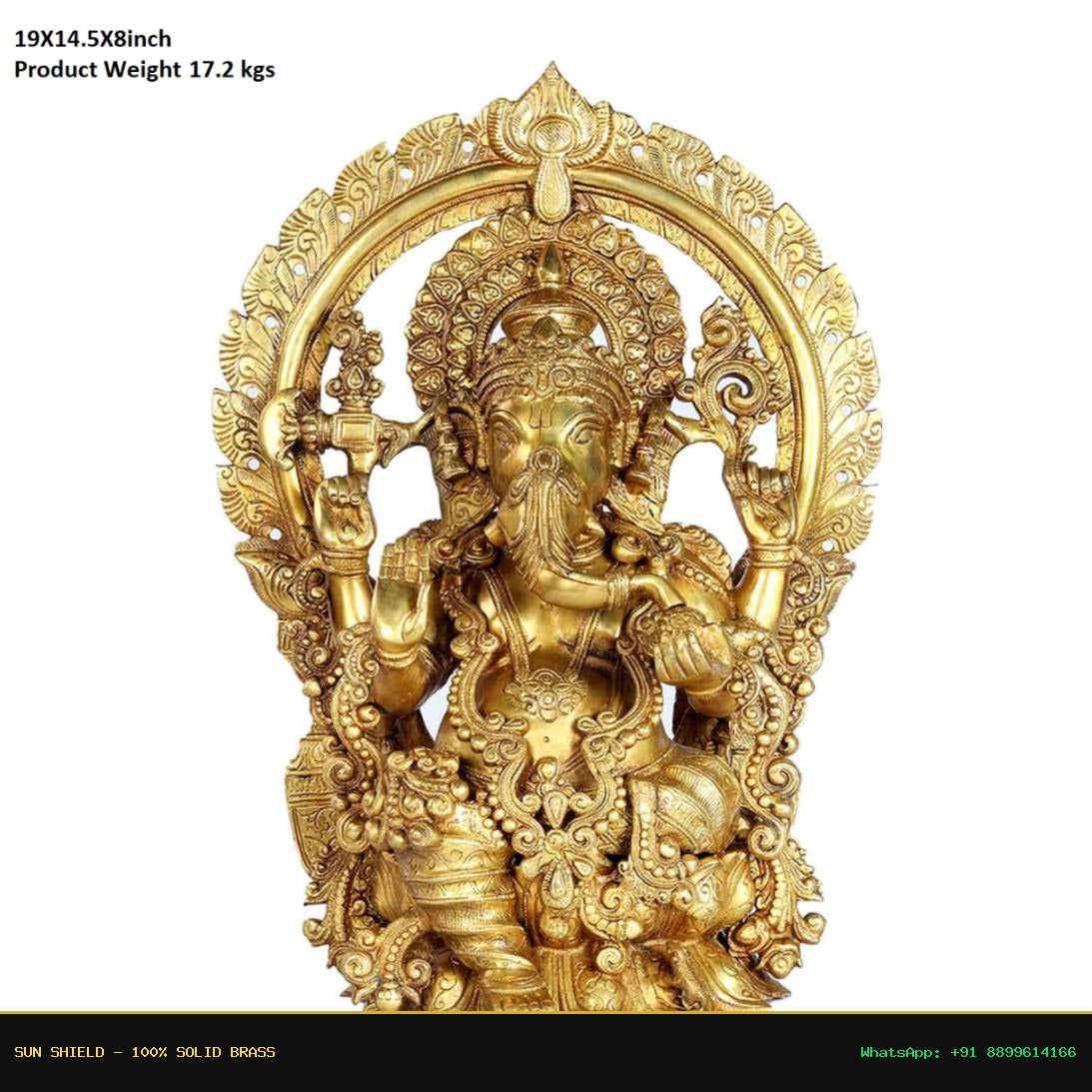 Brass Ganesh BAGN030 - 19 Inch, 17.2 kg