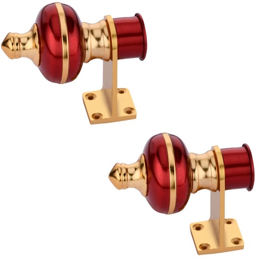 Mandir (Maroon) Wine Gold Curtain Bracket 1 inch (25mm)