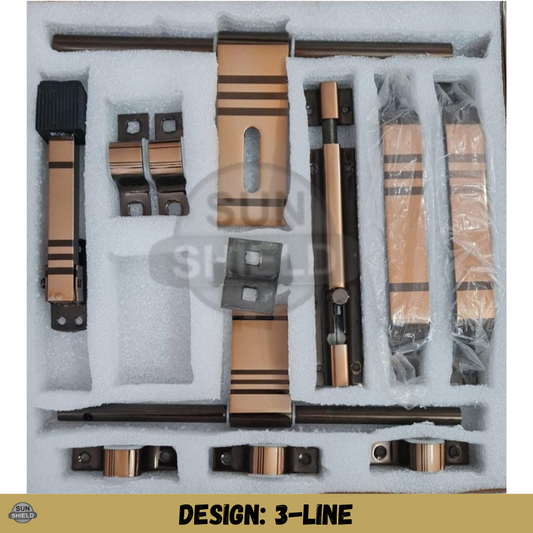 Vintage Finish Stainless Steel Door Kit 5mm 10 Inch - 3-LINE
