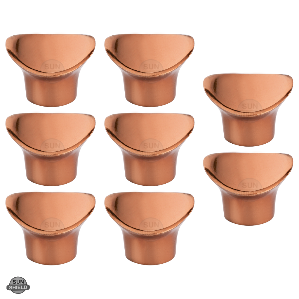 Arcus Knob Rose Gold: Aluminum, 1.25-inch Polished Chrome