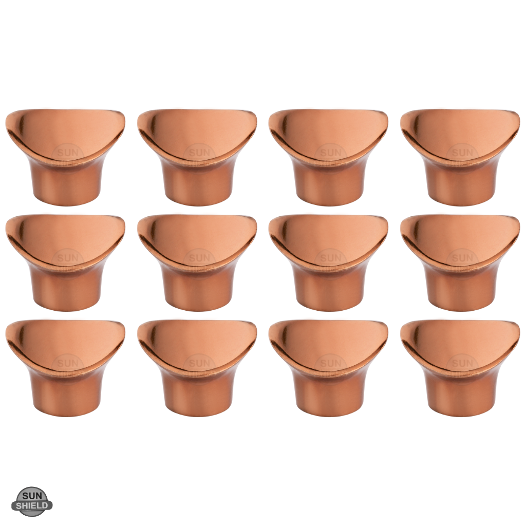 Arcus Knob Rose Gold: Aluminum, 1.25-inch Polished Chrome