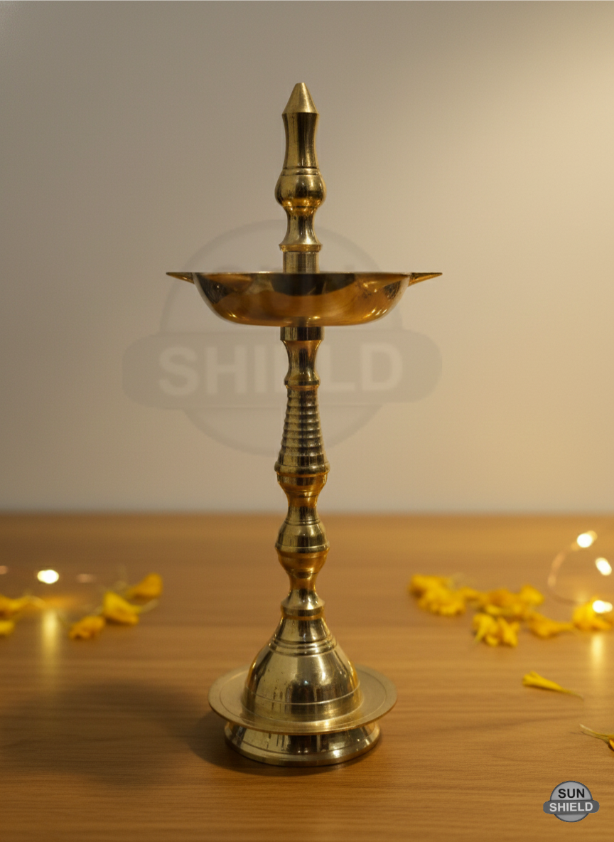 10 Inches Brass Kuthu Vilakku Deepam Lamp