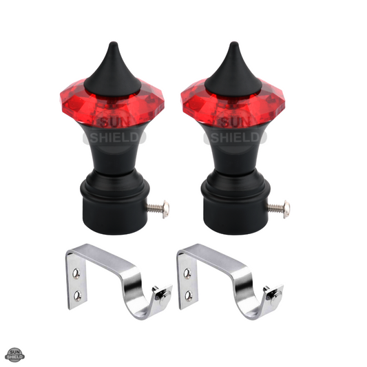 Ruby Crystal Curtain Bracket for 1-Inch Rod