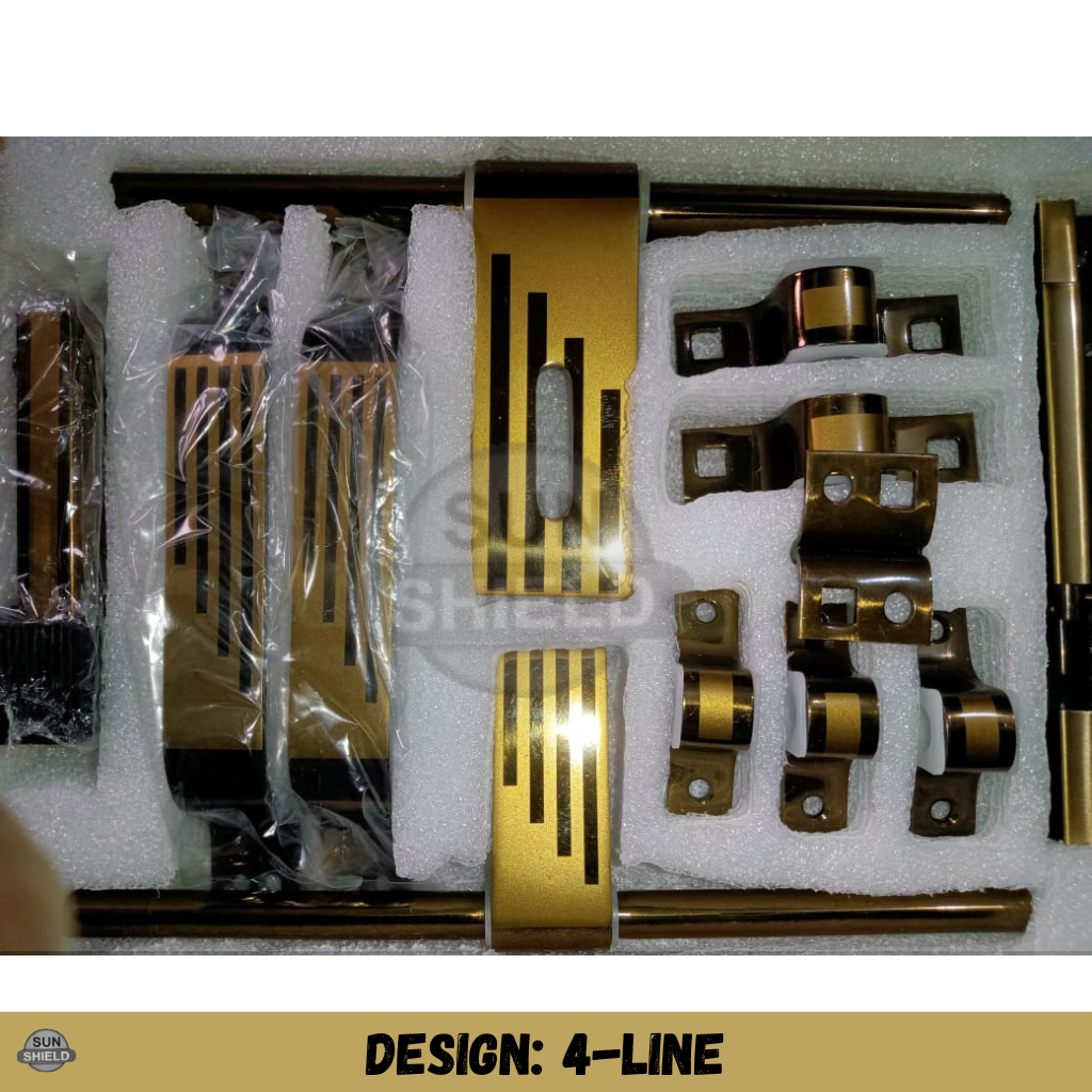 Vintage Finish Stainless Steel Door Kit 5mm 10 Inch - 4 LINE