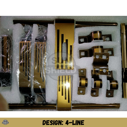 Vintage Finish Stainless Steel Door Kit 5mm 10 Inch - 4 LINE