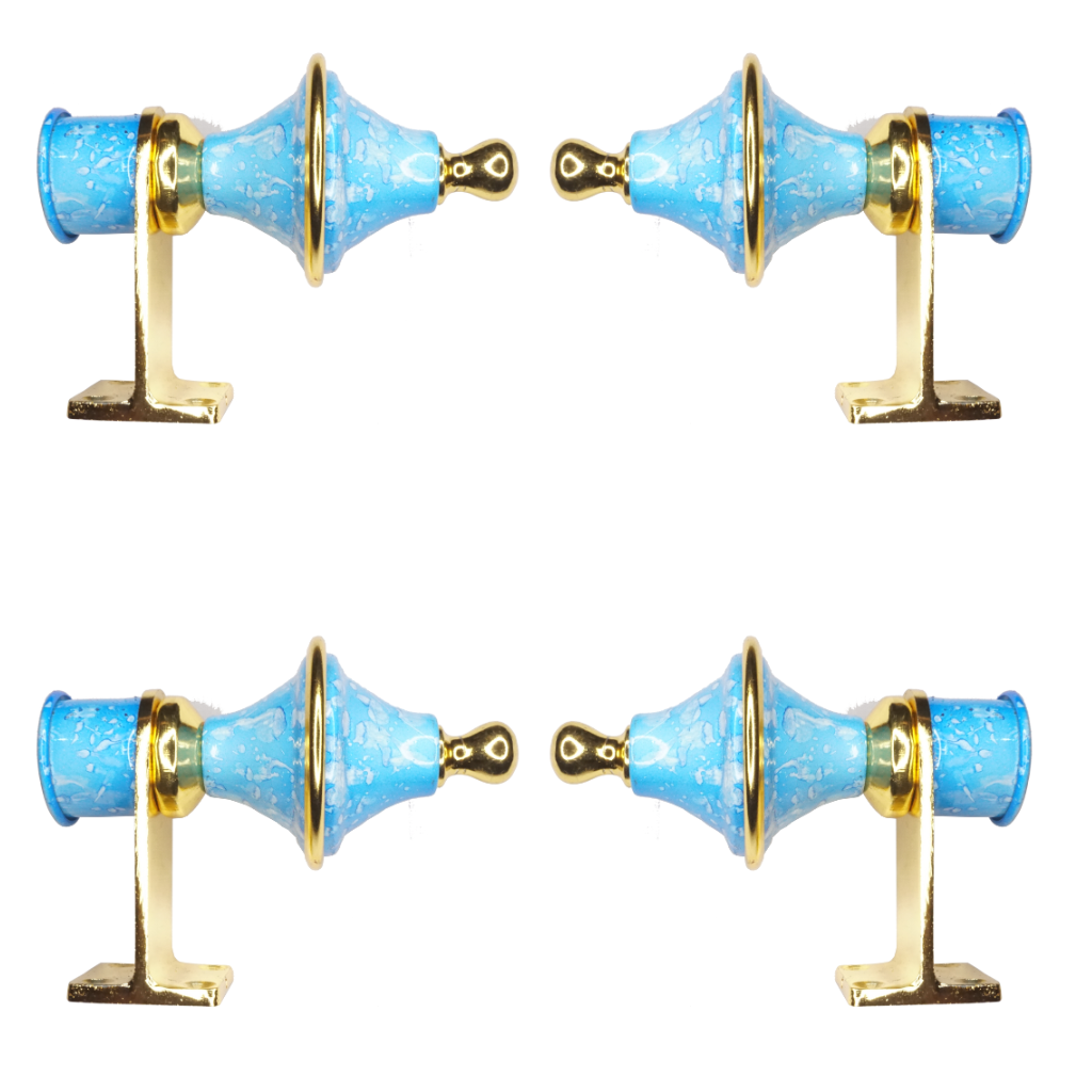 Meenar Sky Blue Marble Curtain Bracket 1 inch (25mm)