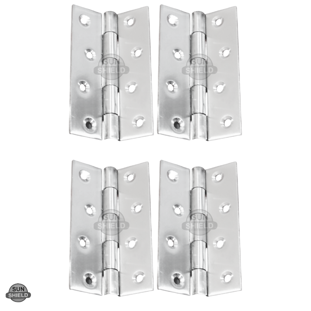 4 Inch Steel Butt Hinges, Stainless Steel 12 gauge