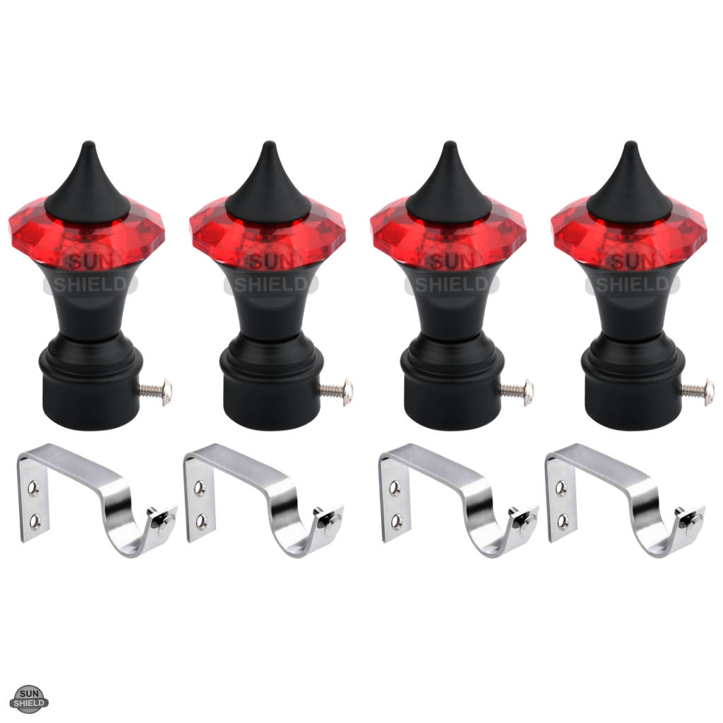 Ruby Crystal Curtain Bracket for 1-Inch Rod