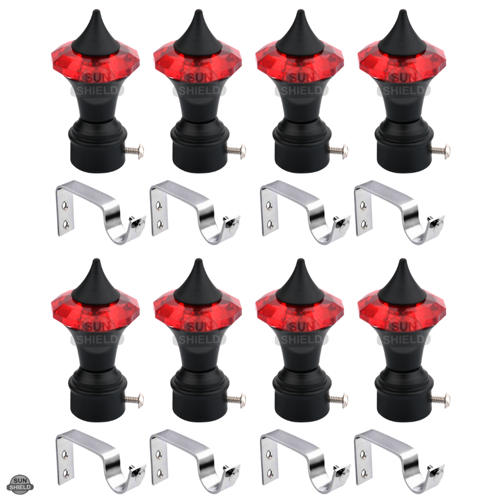 Ruby Crystal Curtain Bracket for 1-Inch Rod