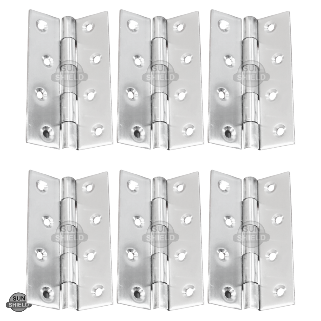 4 Inch Steel Butt Hinges, Stainless Steel 12 gauge