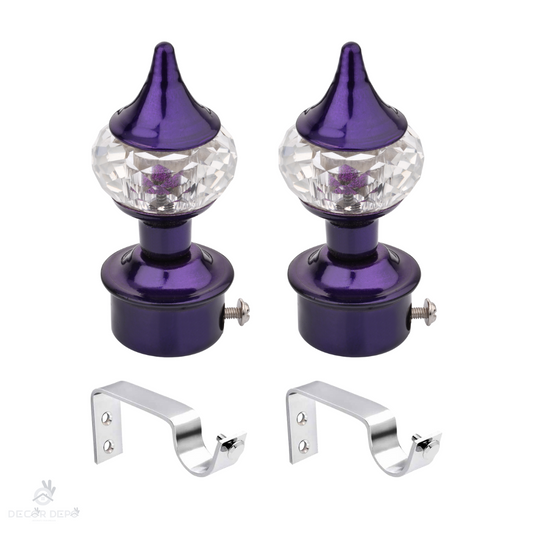 Diamond Ball Crystal Curtain Bracket Purple Finish